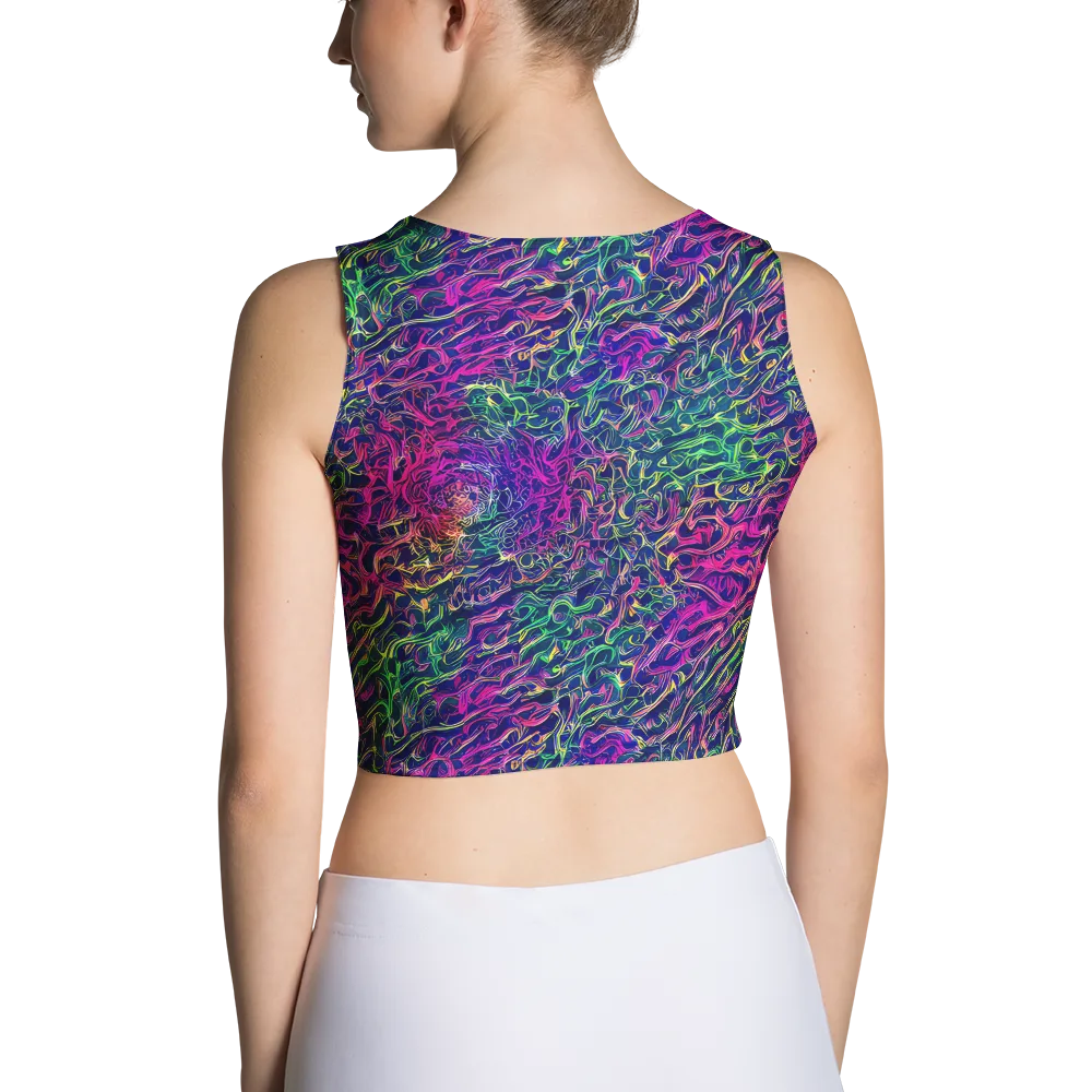 Fuchsia Frontier on Crop Top — Back
