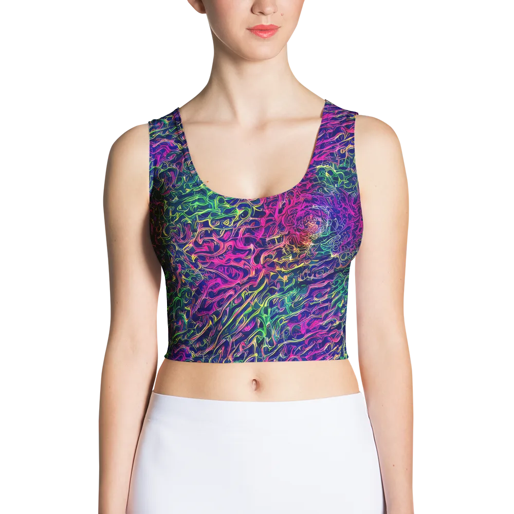 Fuchsia Frontier on Crop Top — Front