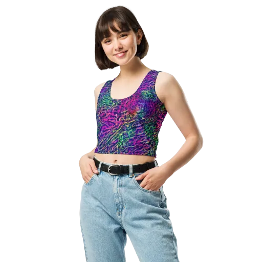 Fuchsia Frontier on a Crop Top