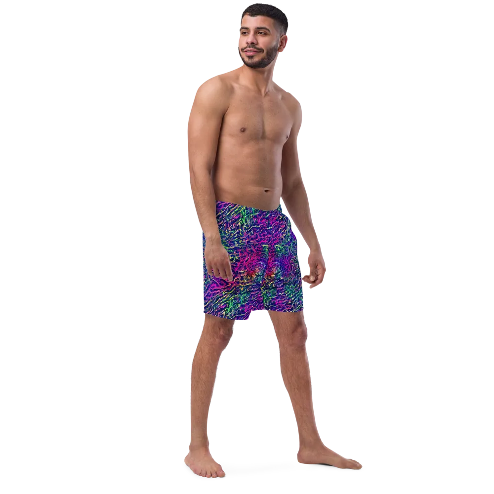 Fuchsia Frontier on Swim Trunks — Right Front