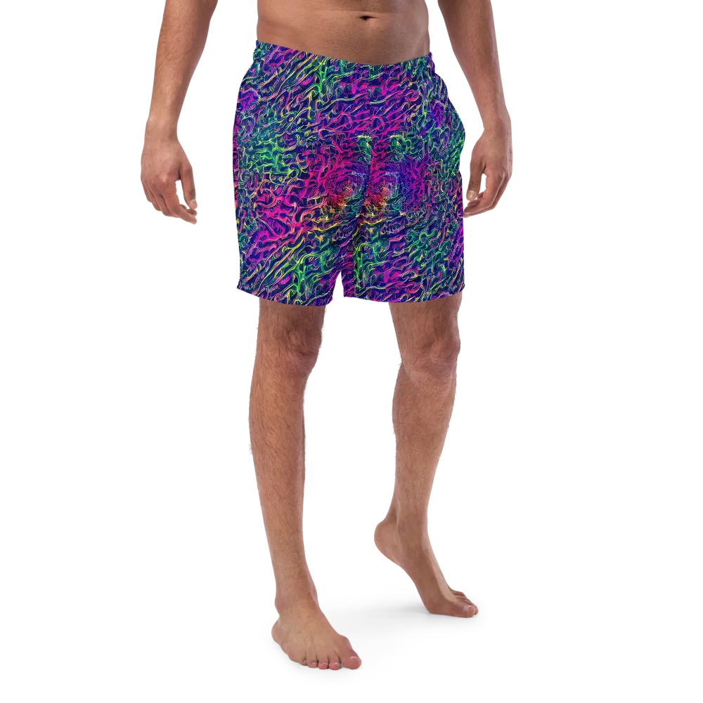 Fuchsia Frontier on Swim Trunks — Front
