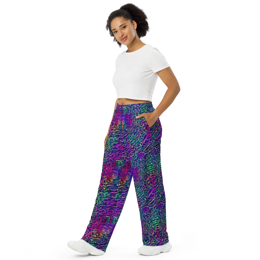 Fuchsia Frontier on Wide-Leg Pants — Left Front