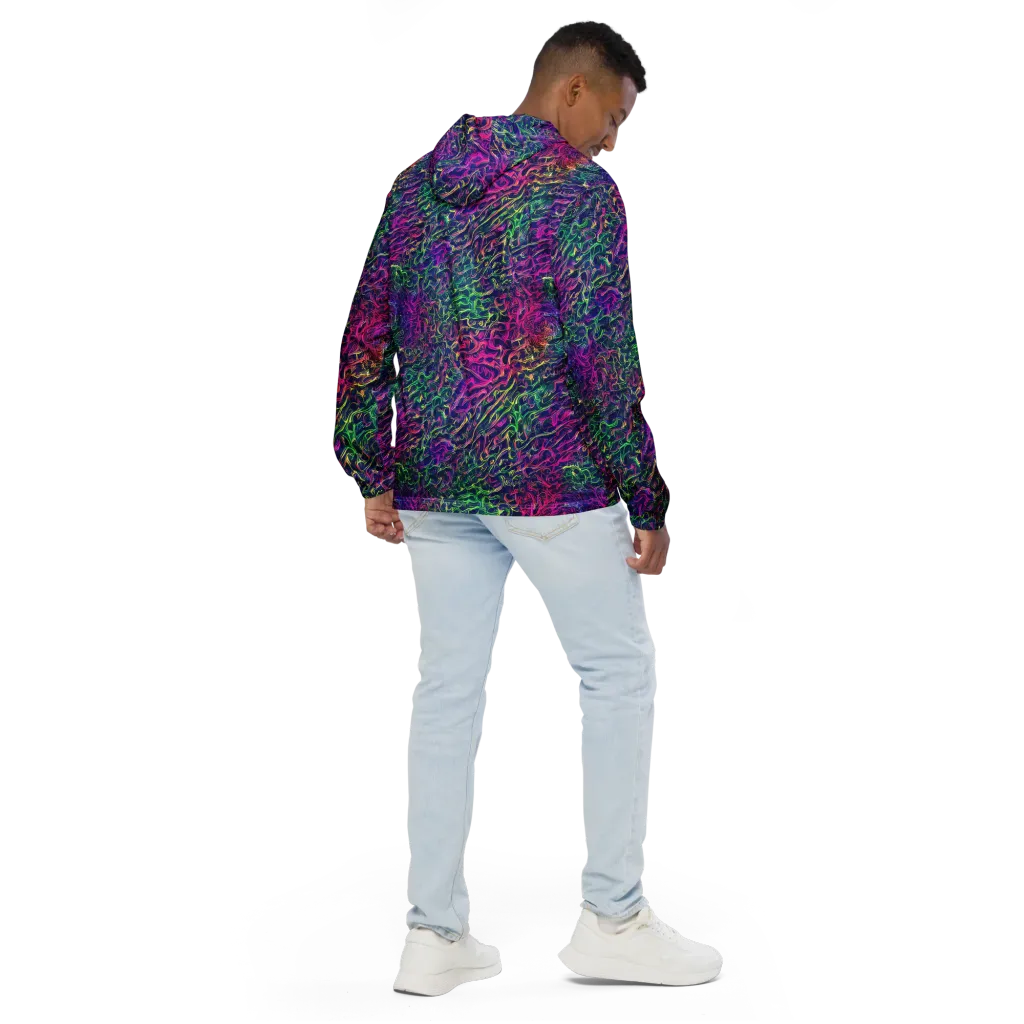 Fuchsia Frontier on Men's Windbreaker — Back
