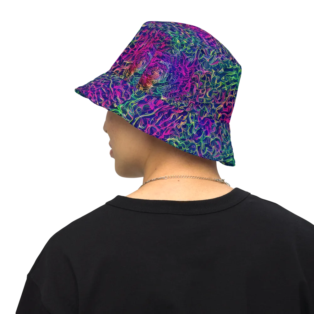 Fuchsia Frontier on Reversible Bucket Hat — Back Inside
