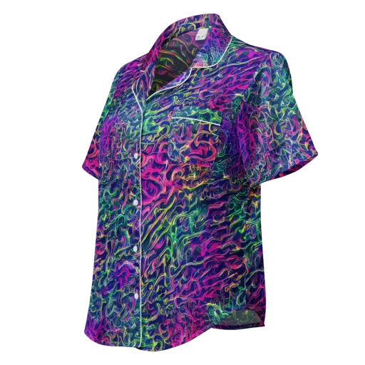 Fuchsia Frontier on a Women's Short Sleeve Pajama Top