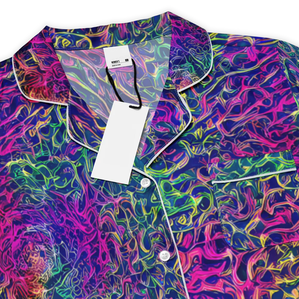 Fuchsia Frontier on Women's Short Sleeve Pajama Top — Product details