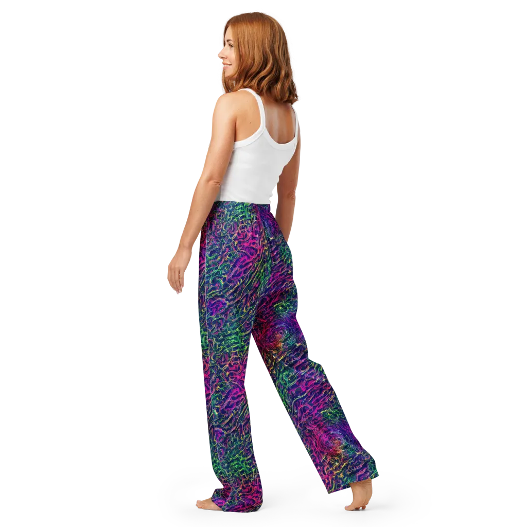Fuchsia Frontier on Women's Pajama Pants — Back