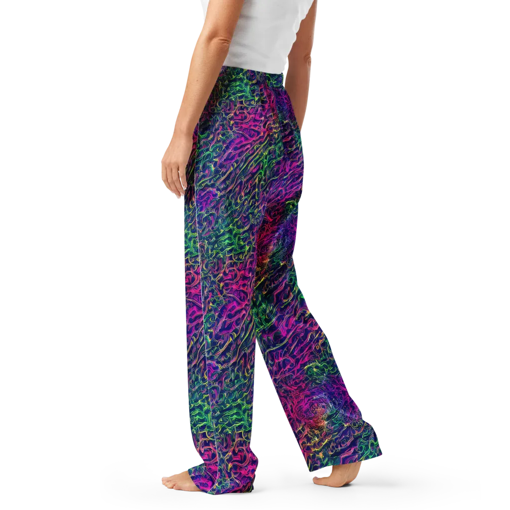 Fuchsia Frontier on Women's Pajama Pants — Left