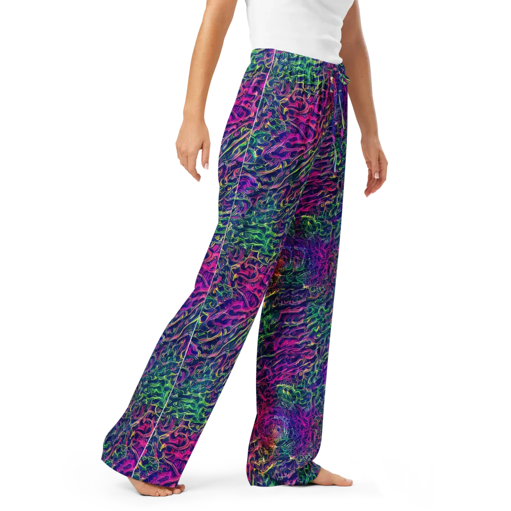Fuchsia Frontier on Women's Pajama Pants — Right Front