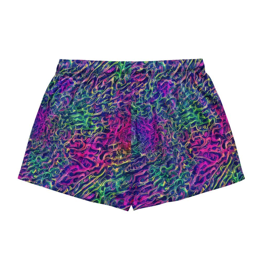 Fuchsia Frontier on Women's Pajama Shorts — Back