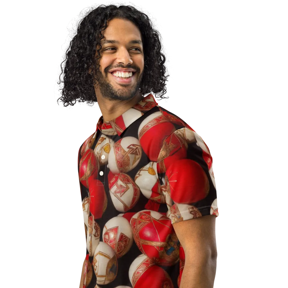 Crimson Relic on Men's Slim Fit Polo Shirt — Left Front