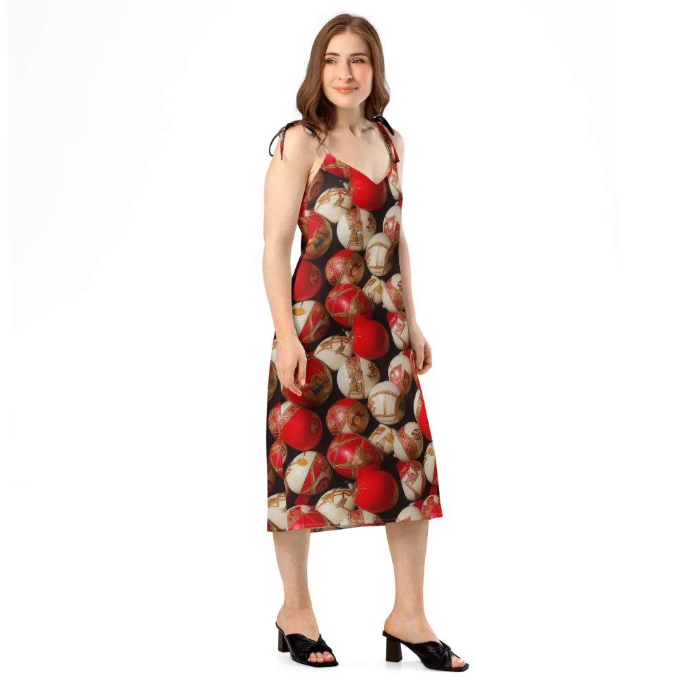 Crimson Relic on Slip Dress — Right Front