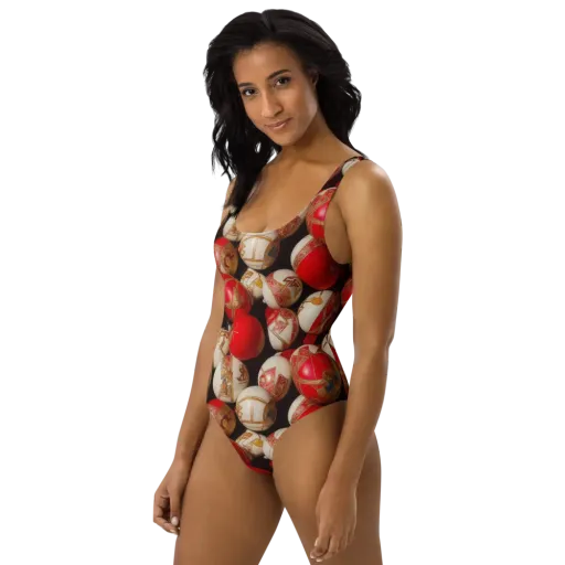 Crimson Relic on a One-Piece Swimsuit