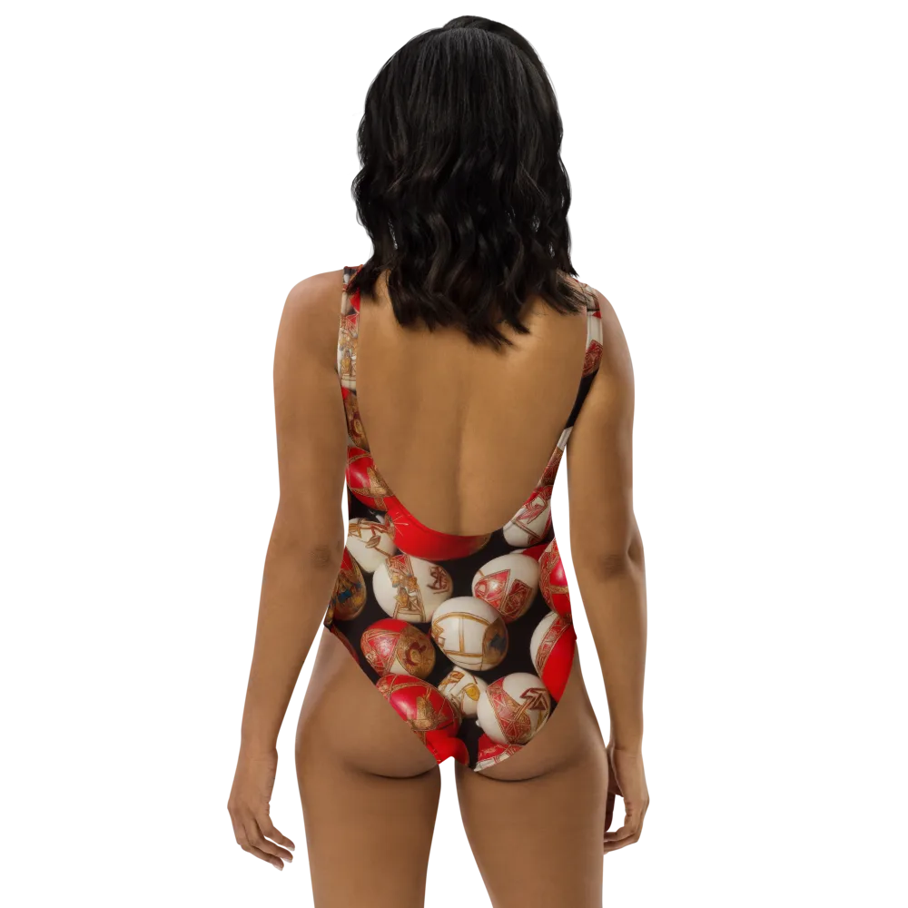 Crimson Relic on One-Piece Swimsuit — Back