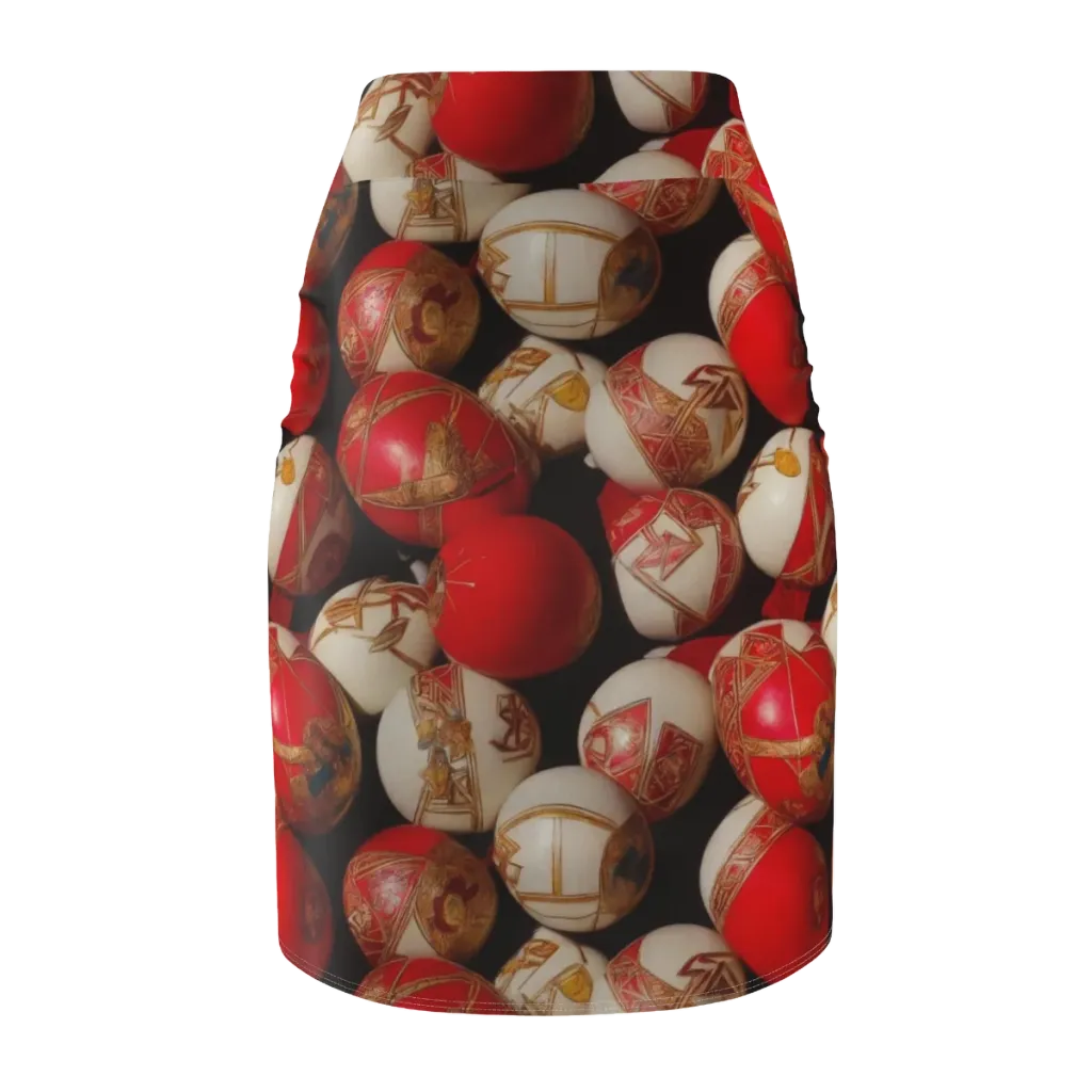 Crimson Relic on Pencil Skirt — Back