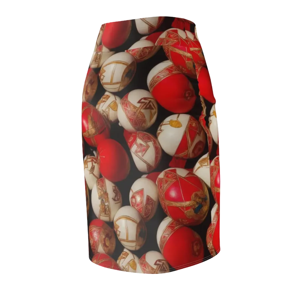 Crimson Relic on Pencil Skirt — Back Side