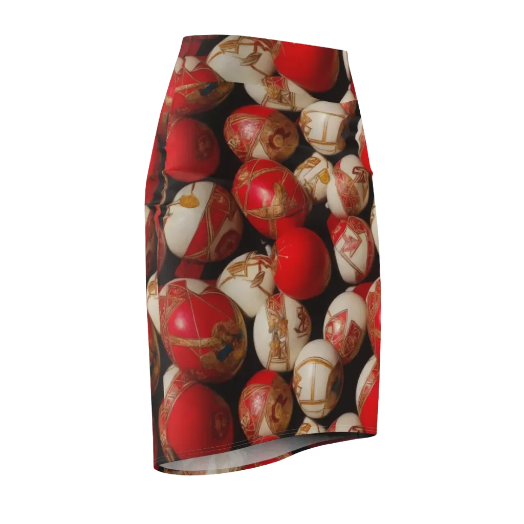 Crimson Relic on Pencil Skirt — Front Side