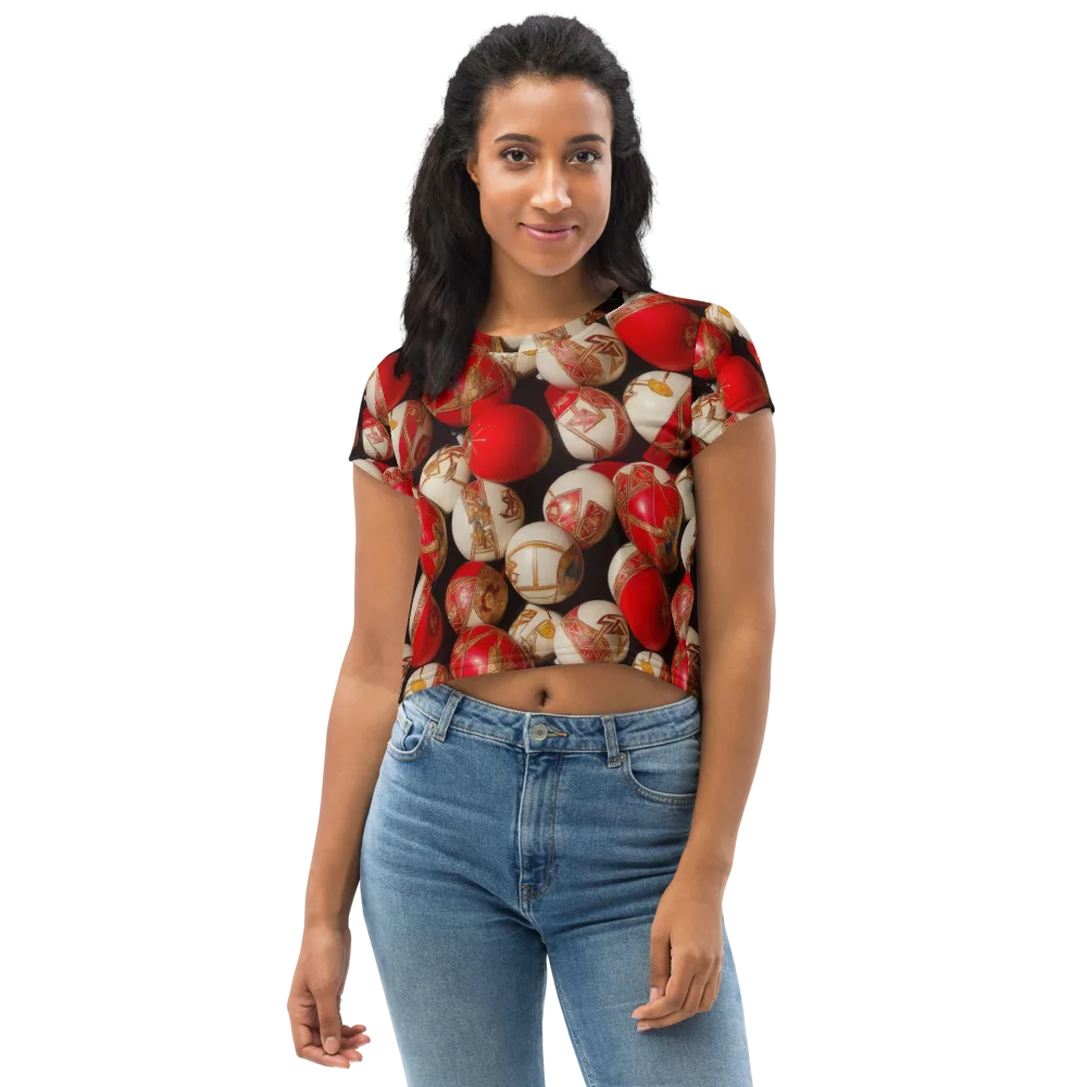 Crimson Relic on Crop Tee — Front