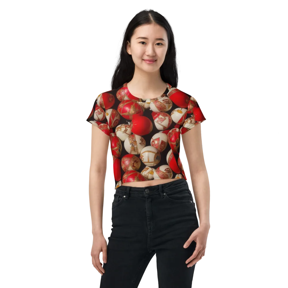 Crimson Relic on Crop Tee — Front