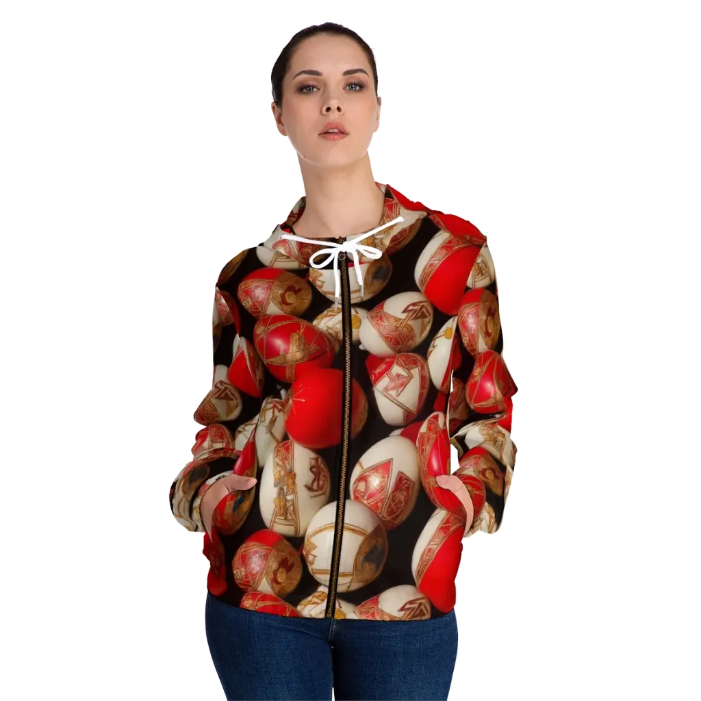 Crimson Relic on Women's Full-Zip Hoodie — Front On Person