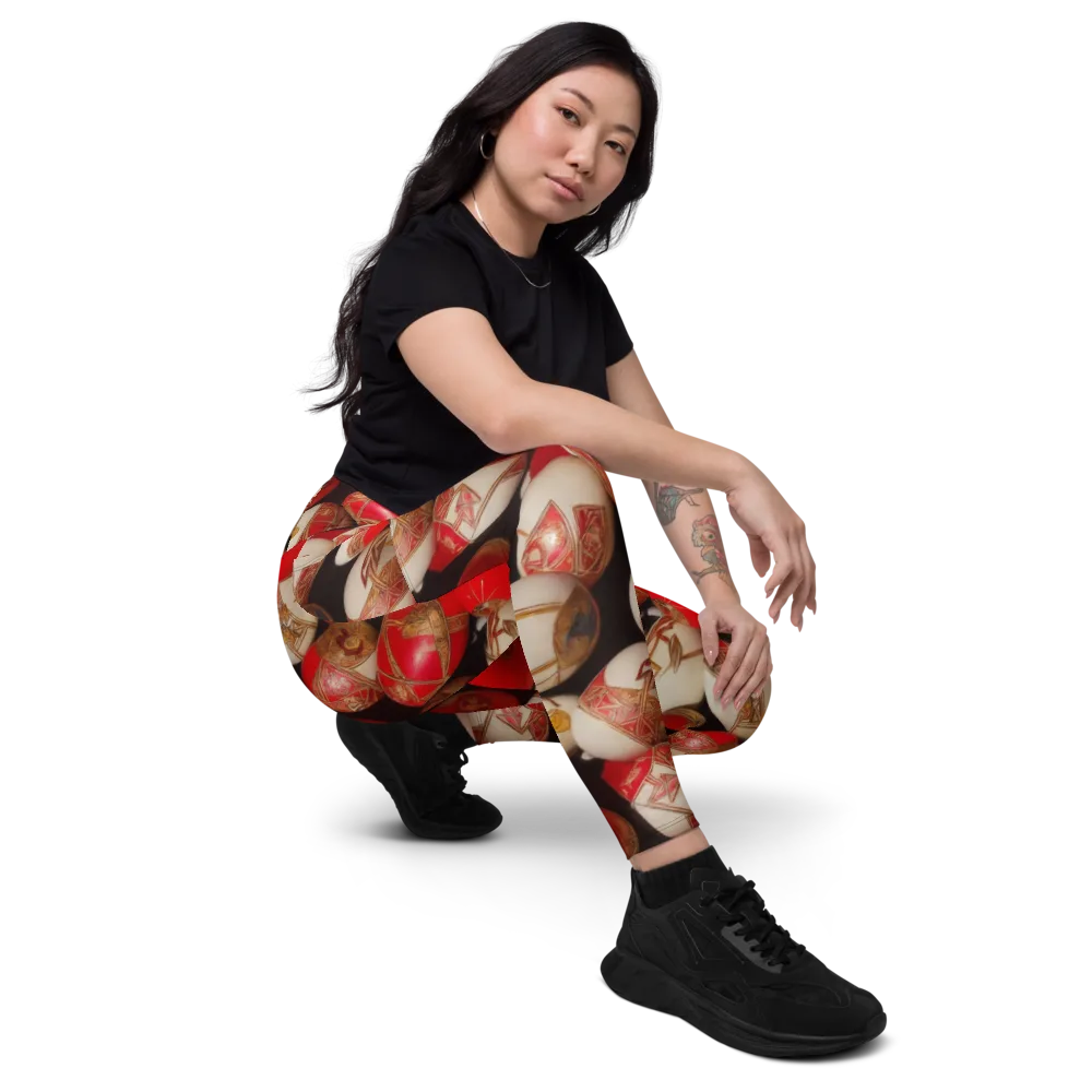Crimson Relic on Leggings with Pockets — Right Front