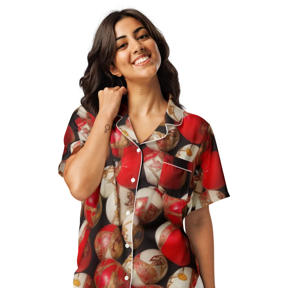 Crimson Relic on Women's Short Sleeve Pajama Top — Front