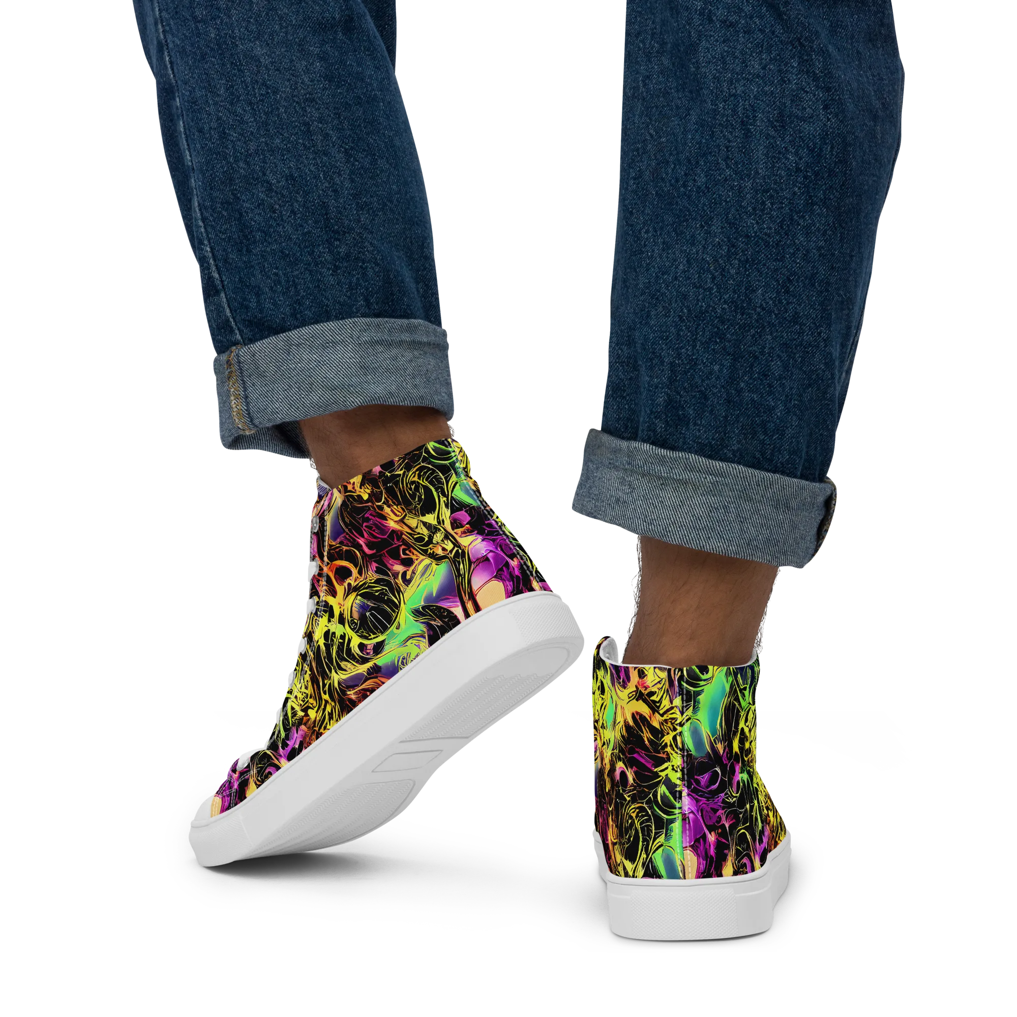 Hypercolor Wilds on Men's High Top Canvas Shoes — Back