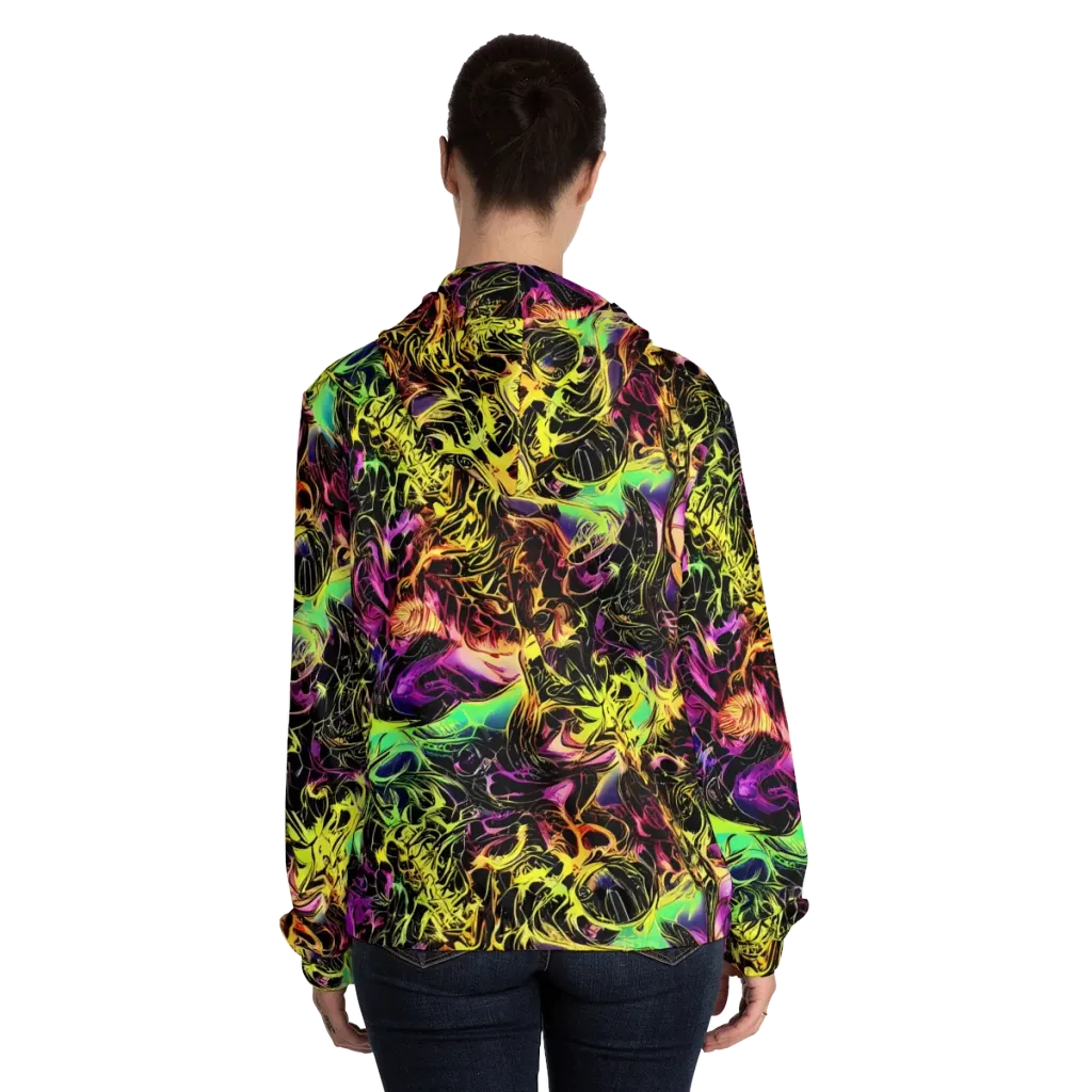 Hypercolor Wilds on Women's Full-Zip Hoodie — Back On Person