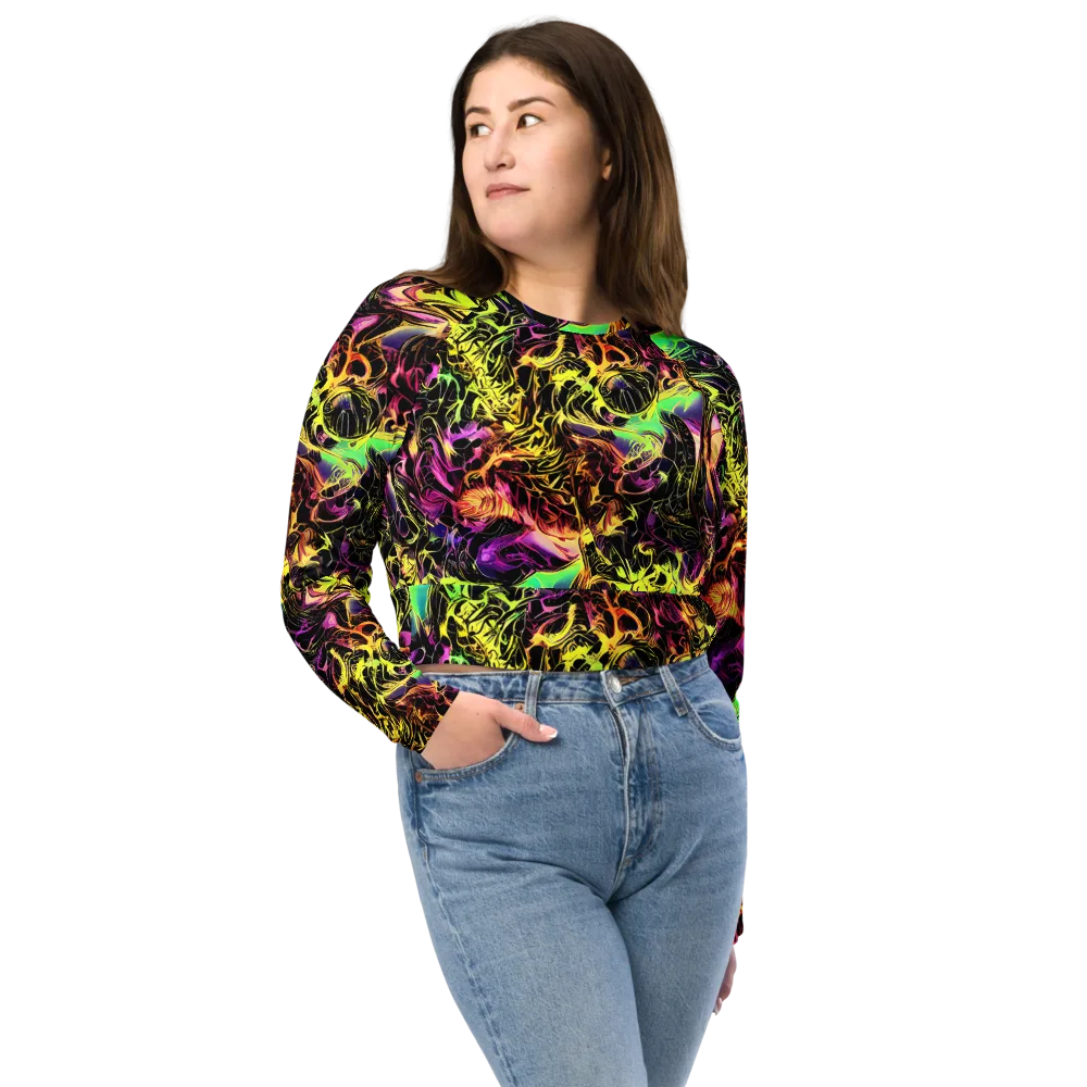 Hypercolor Wilds on Long Sleeve Crop Top — Front