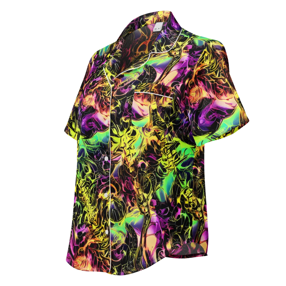 Hypercolor Wilds on Women's Short Sleeve Pajama Top — Left Front