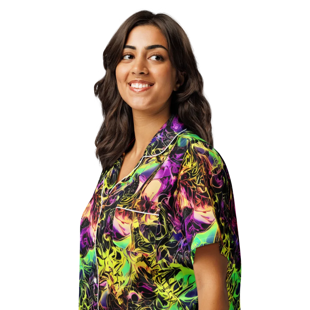 Hypercolor Wilds on Women's Short Sleeve Pajama Top — Left Front