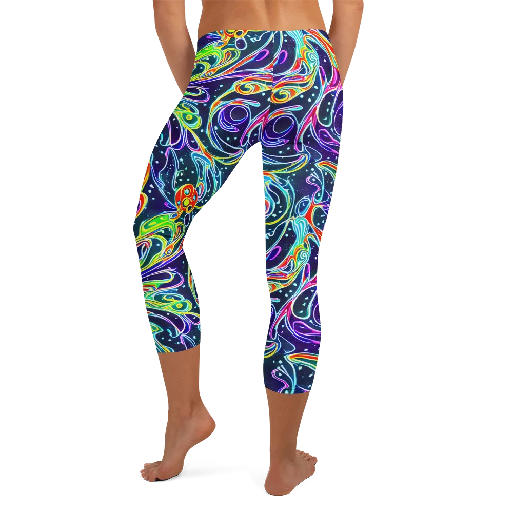 The Neon Unknown on Capri Leggings — Back