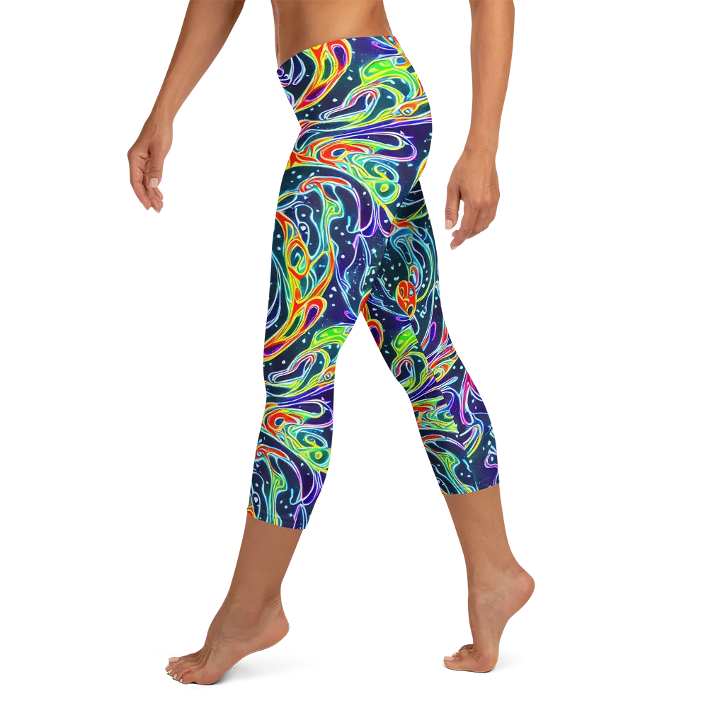 The Neon Unknown on Capri Leggings — Left