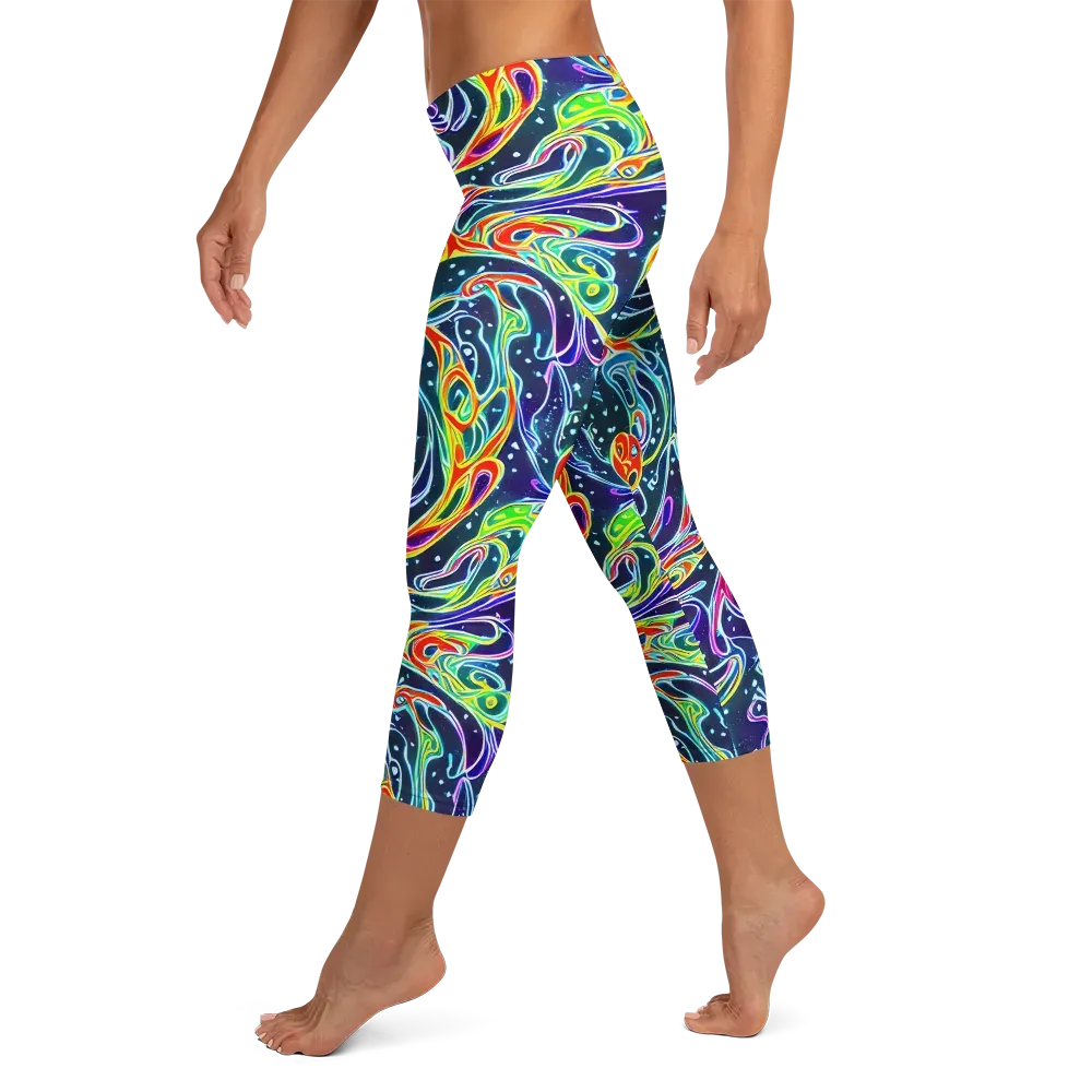 The Neon Unknown on Capri Leggings — Left