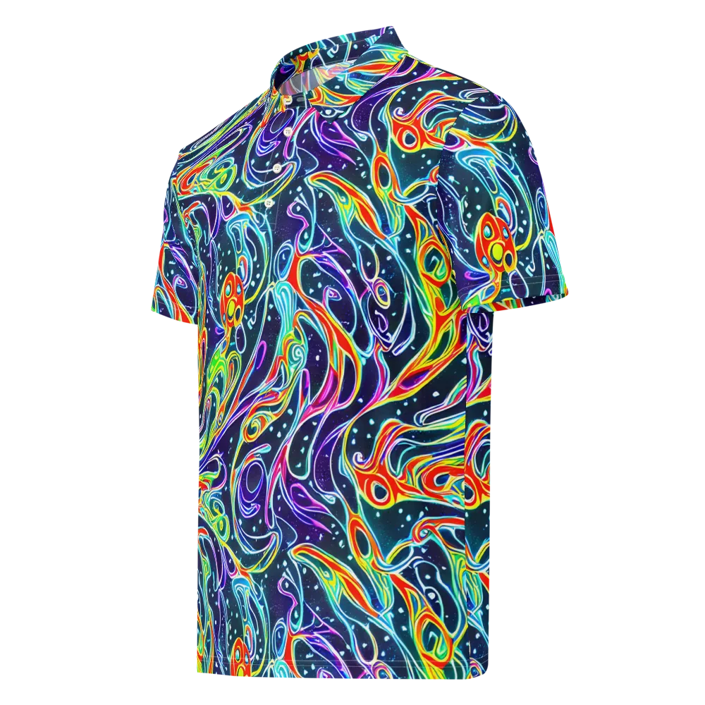 The Neon Unknown on Men's Slim Fit Polo Shirt — Left Front