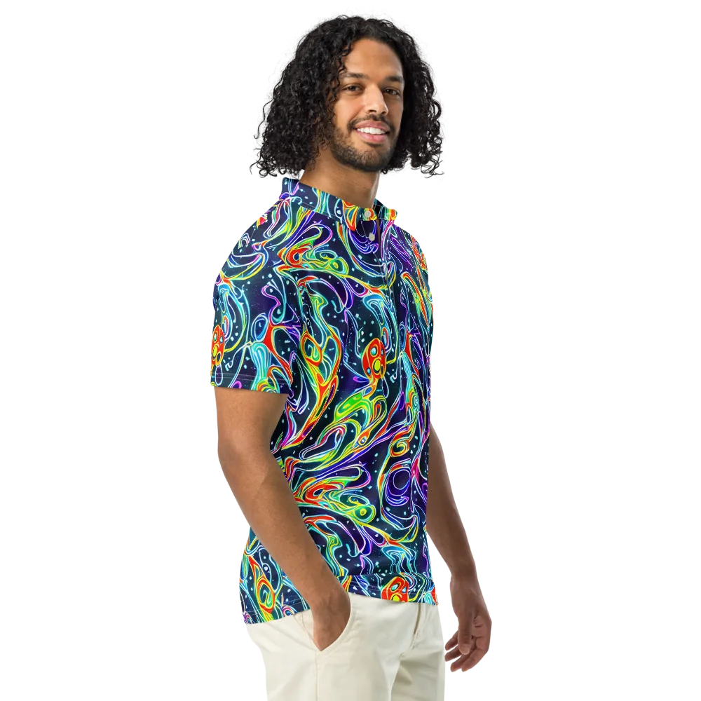 The Neon Unknown on Men's Slim Fit Polo Shirt — Right Front