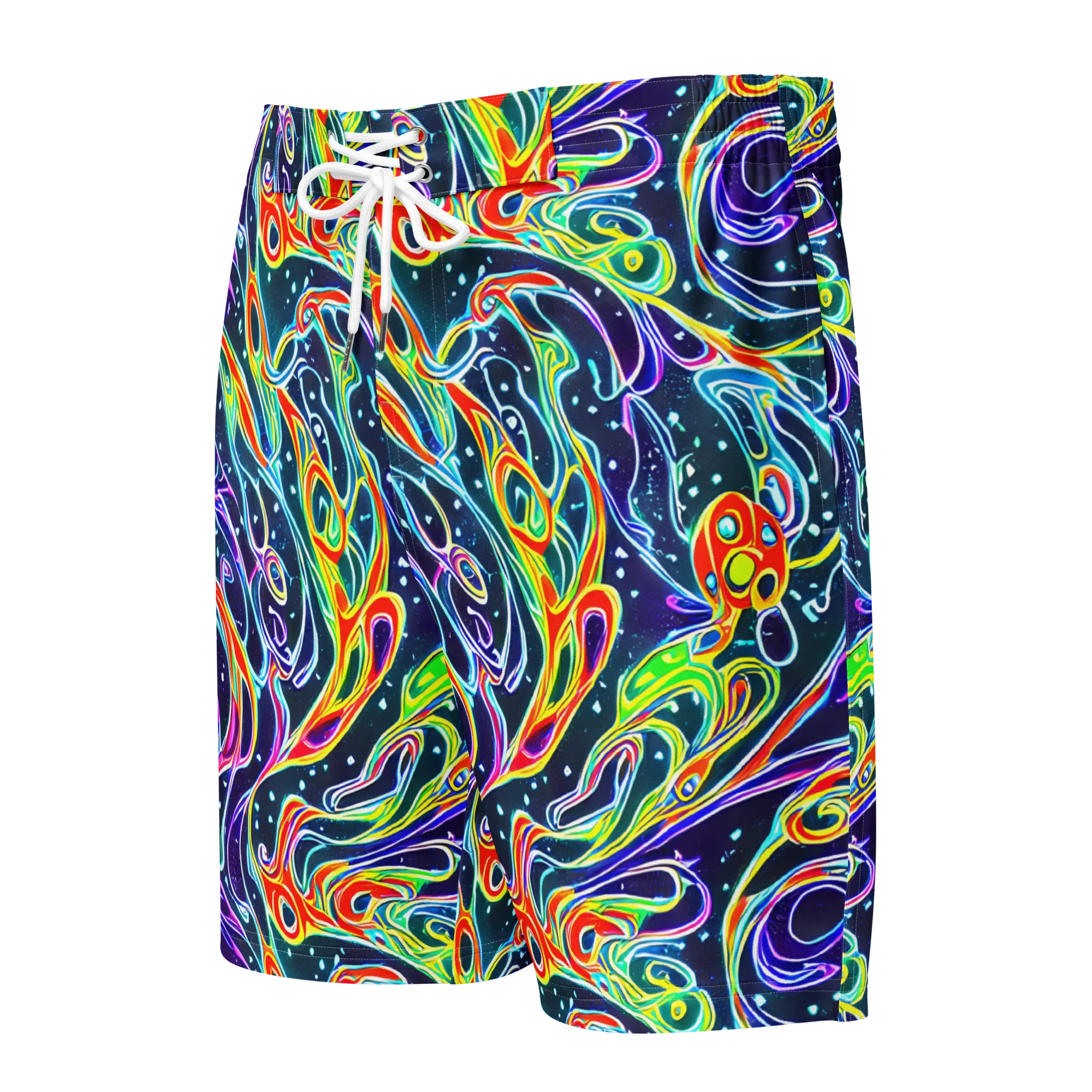 The Neon Unknown on Men's Board Shorts — Front