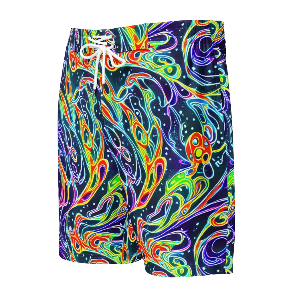 The Neon Unknown on Men's Board Shorts — Front