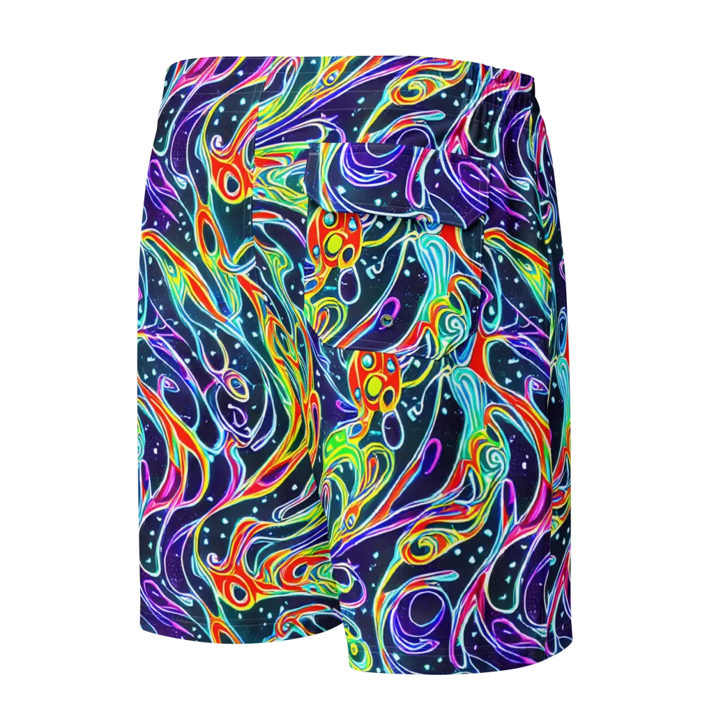 The Neon Unknown on Men's Board Shorts — Back