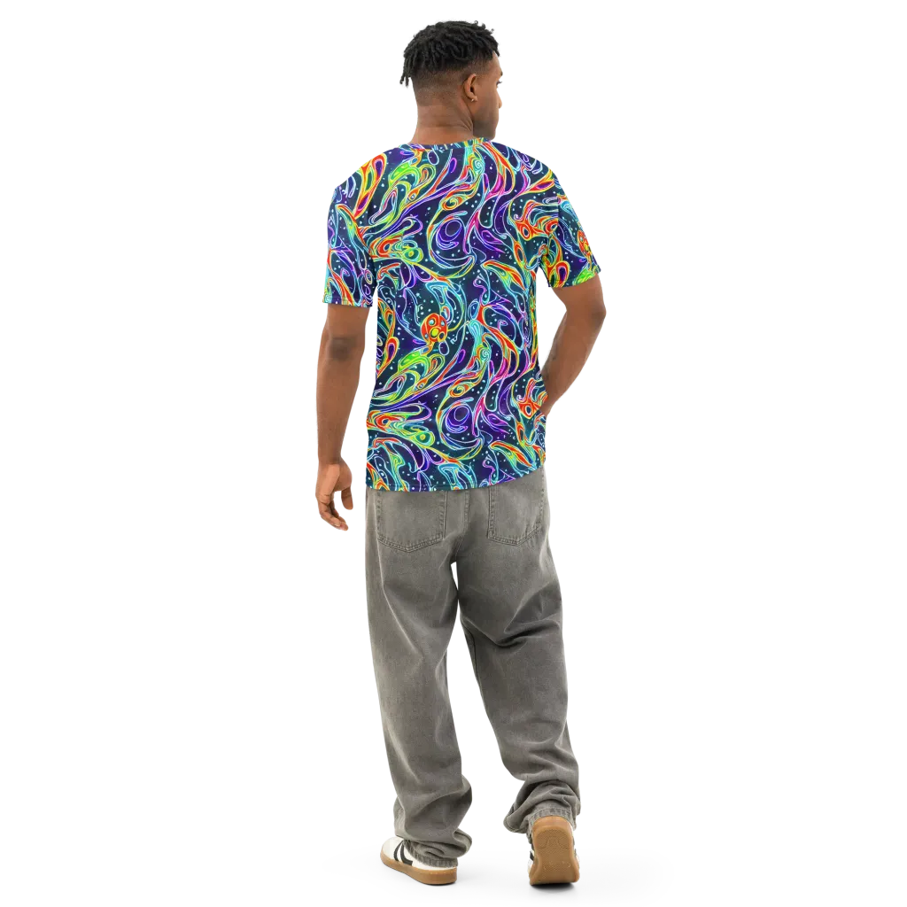 The Neon Unknown on Men's Cotton Crew Neck T-Shirt — Back