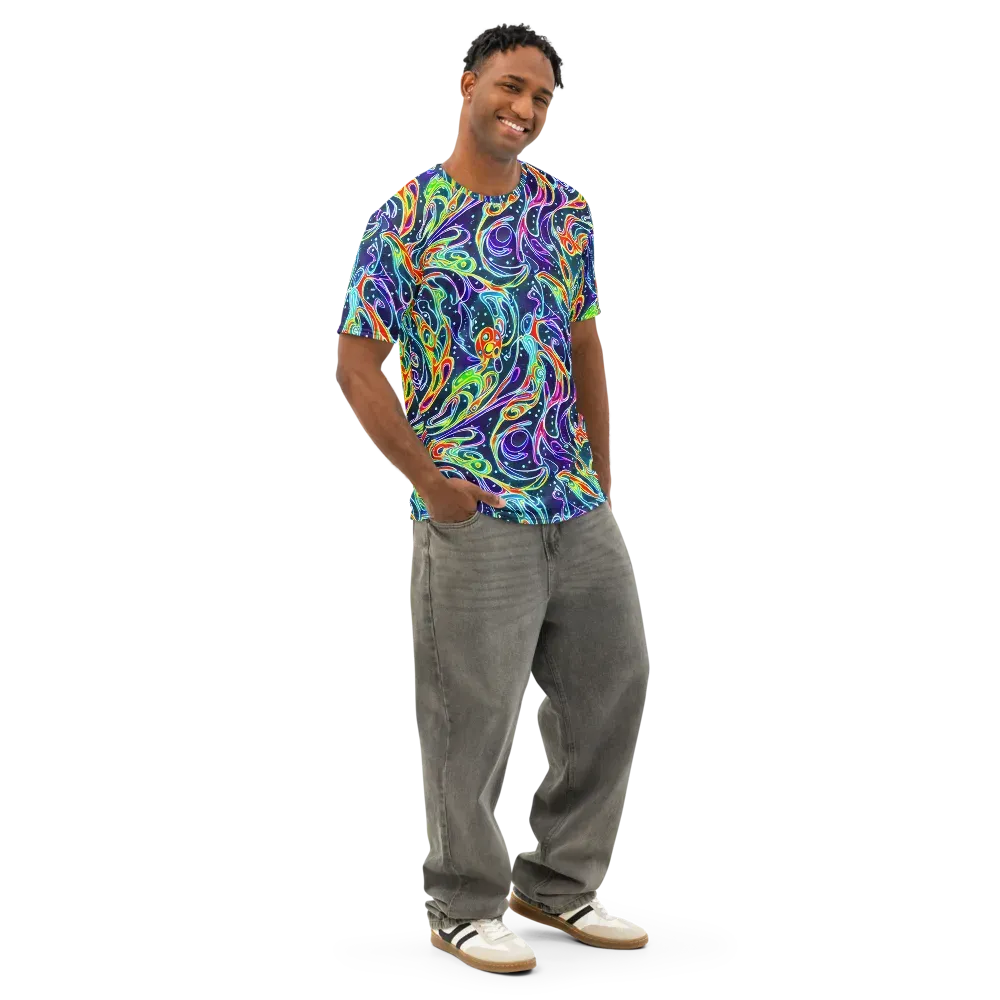 The Neon Unknown on Men's Cotton Crew Neck T-Shirt — Right Front