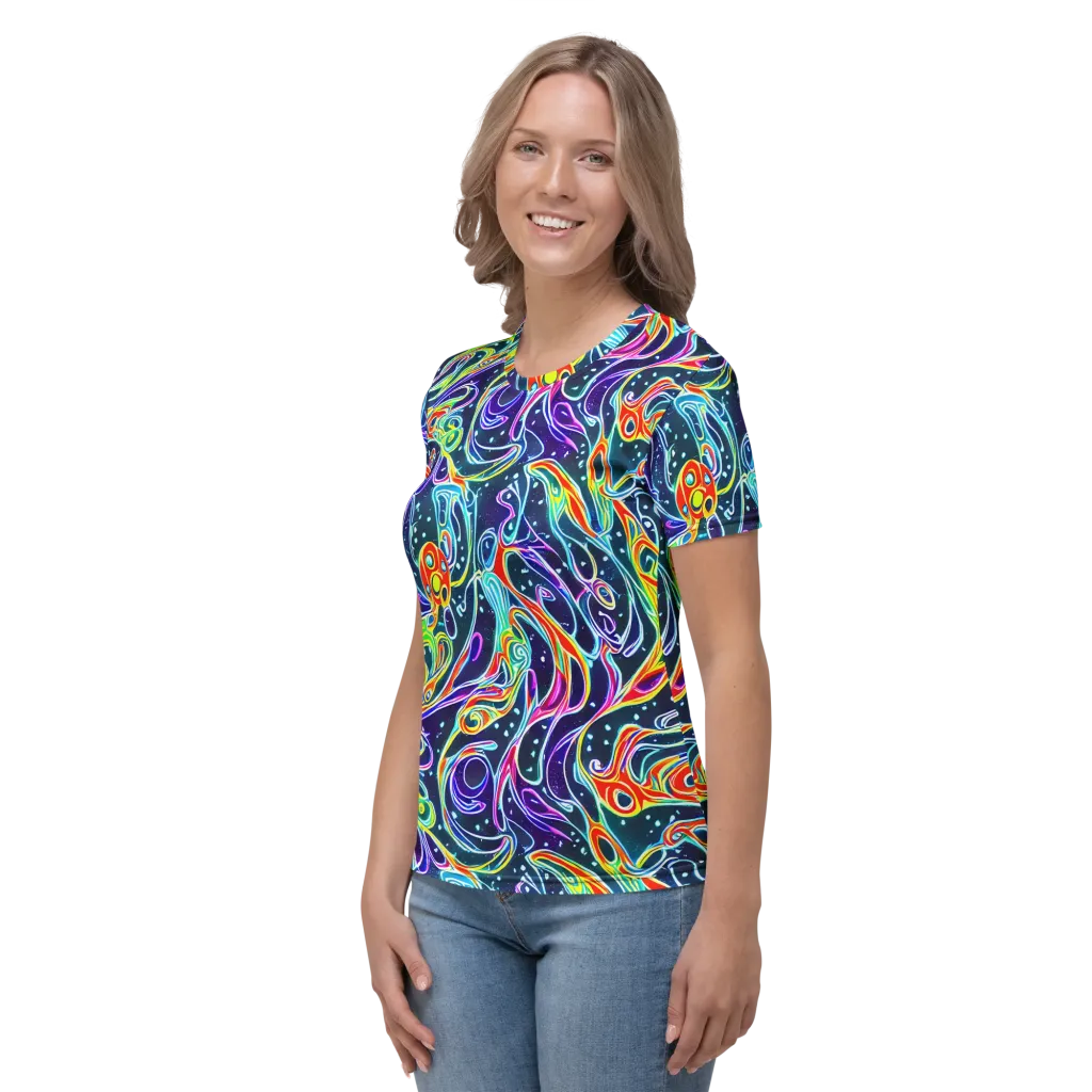 The Neon Unknown on Women's Crew Neck T-Shirt — Left