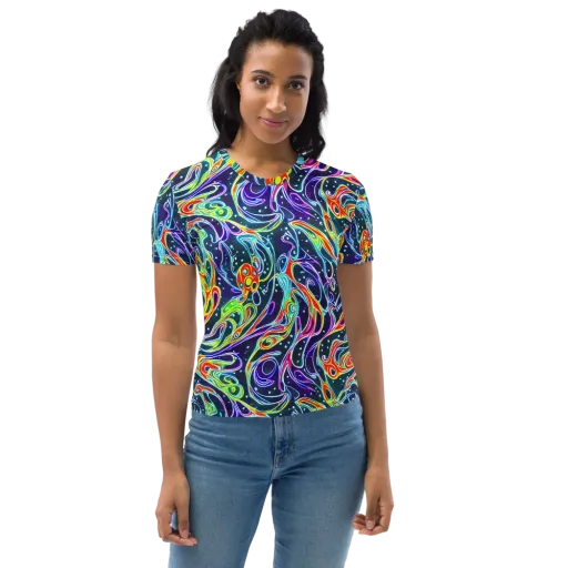 The Neon Unknown on a Women's Crew Neck T-Shirt