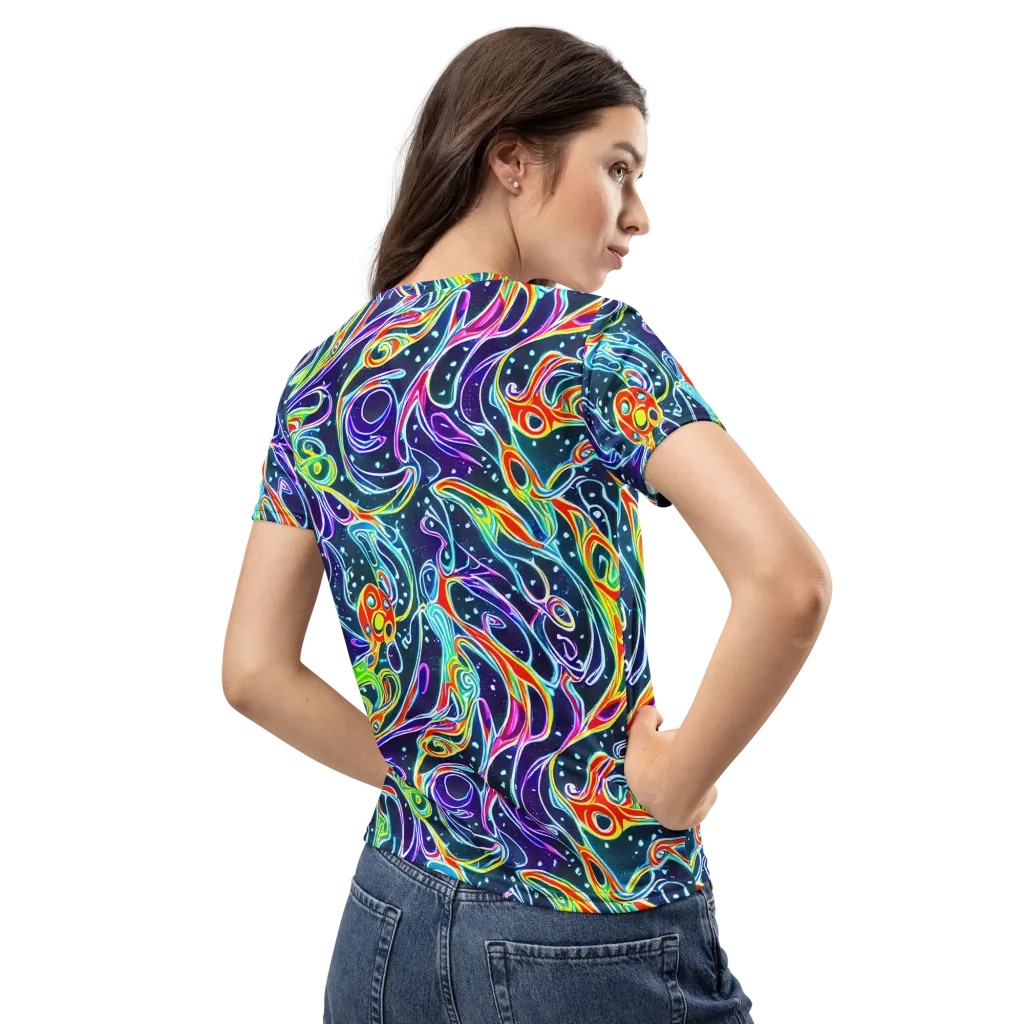 The Neon Unknown on Women's Crew Neck T-Shirt — Back