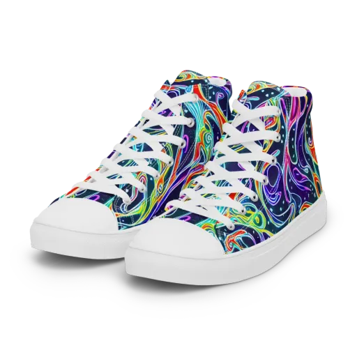 The Neon Unknown on a Women's High Top Canvas Shoes