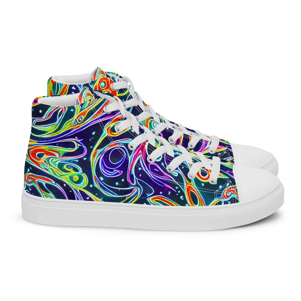 The Neon Unknown on Women's High Top Canvas Shoes — Right