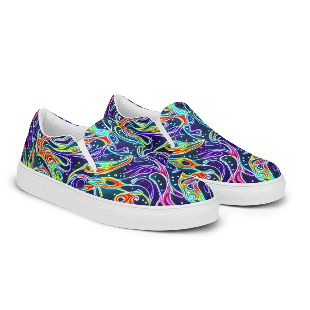The Neon Unknown on Men's Slip-On Canvas Shoes — Right Front