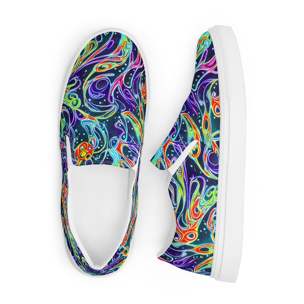 The Neon Unknown on Men's Slip-On Canvas Shoes — Front