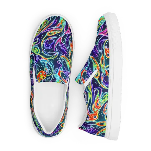 The Neon Unknown on a Men's Slip-On Canvas Shoes