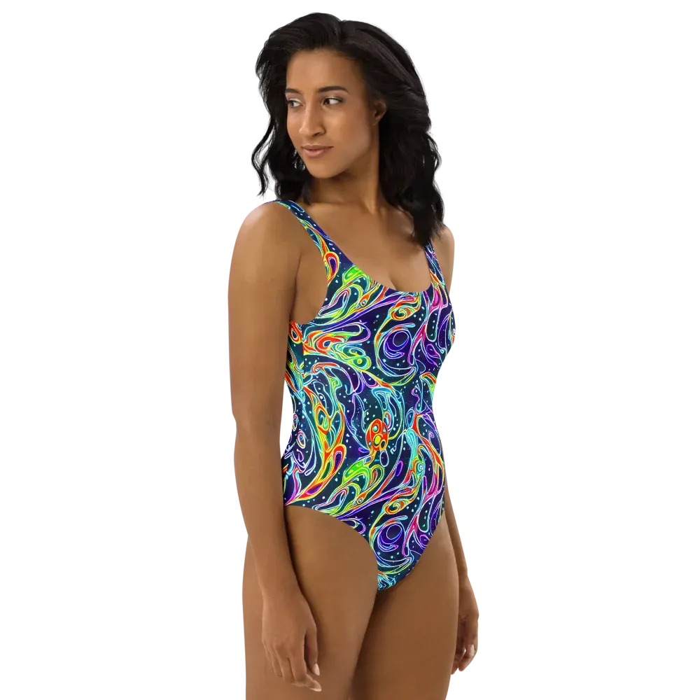 The Neon Unknown on One-Piece Swimsuit — Right